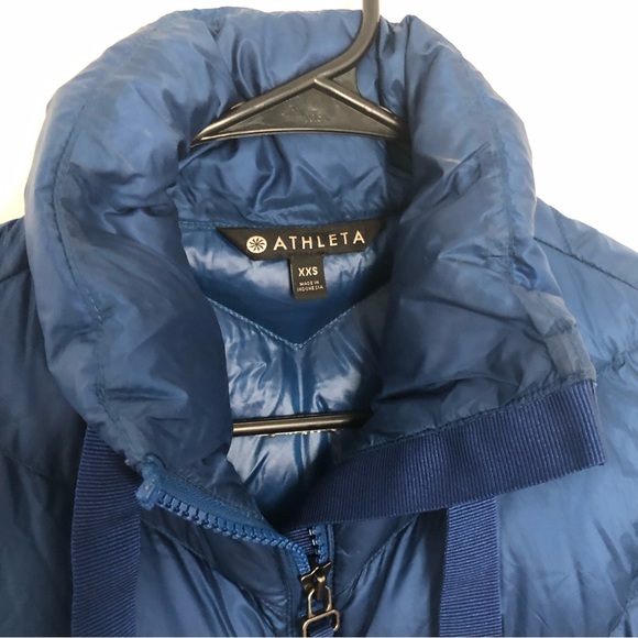 Athleta EUC Banner Peak Down Coat in peacock blue puffer jacket Fitted Sz XXS - Picture 5 of 16